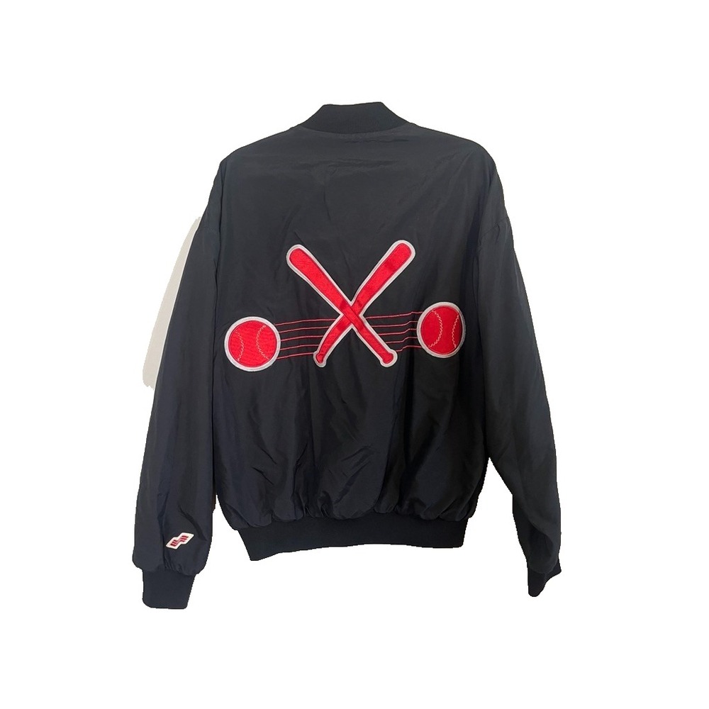 Vintage Baseball Emrboidery Jacket Black L Retro Sporty Classic